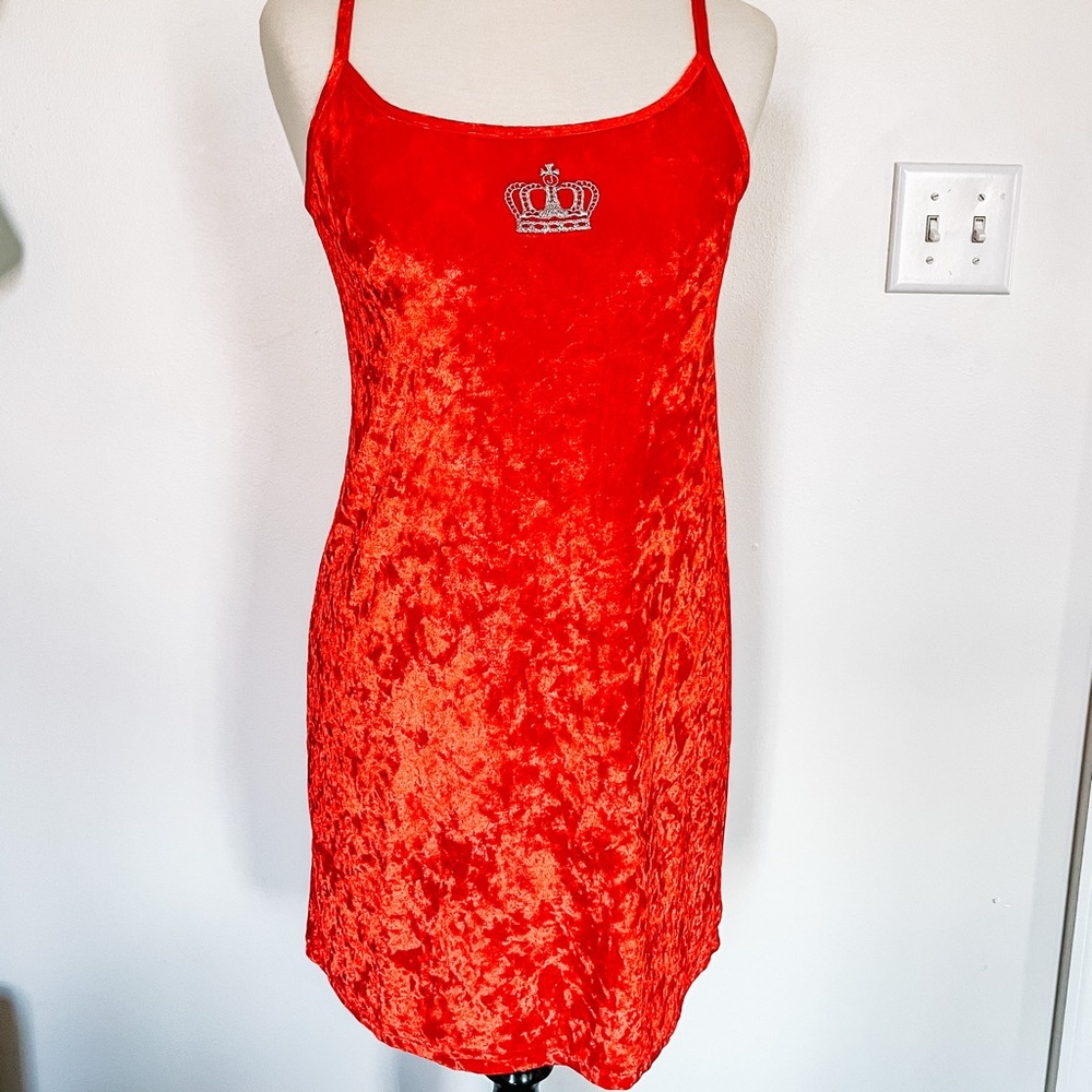 Vintage Y2K Juicy Couture | Crushed Red Velvet Mini Dress